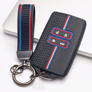 Funda para llave para <span class=keywords><strong>Renault</strong></span> Duster Laguna Zoe Koleos Kadjar Captur Fluence Latitude con llavero, accesorio para motocicleta, uso diario - Product Image 4