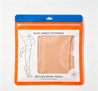 Sachets d'emballage imprimés pour bas et collants, à fermeture éclair, avec fenêtre transparente, en matériau MOPP, avec trou de suspension, refermables, design personnalisé