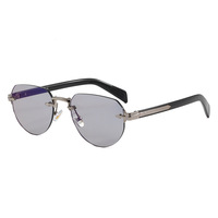 Lunettes de soleil polygonales sans monture unisexes de luxe à coupe diamantée, nouvelle marque tendance, protection UV