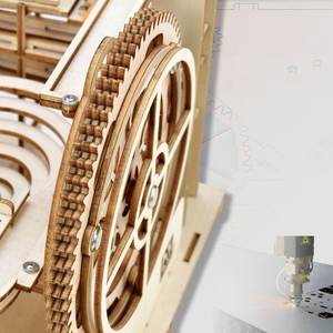 Modèle <span class=keywords><strong>de</strong></span> construction en bois découpé au laser, jouet éducatif 3D en bois avec boule roulante - Product Image 2