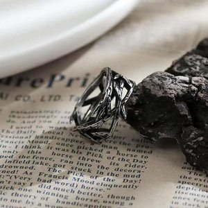 Vintage personal isierte Edelstahl Kronen <span class=keywords><strong>ring</strong></span> Herrenmode versilbert Jesus Dornen - Product Image 2