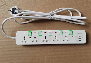 Cables de Extensión de Alimentación Dachang QC6103B con Conector Hembra <span class=keywords><strong>IEC</strong></span> y Conector Macho BS, Interruptor Individual, 2 Puertos USB Tipo-C, Enchufe Universal IP20 - Product Image 6