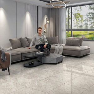 กระเบื้องพอร์ซเลนลายหินอ่อนสีเทา Angelo Mist ขนาด 600x600 มม. หนา 8 มม. ผิวเงาขัดมันสำหรับปูพื้น - Product Image 2