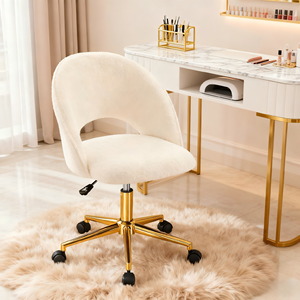 <span class=keywords><strong>Sedia</strong></span> da ufficio moderna con scocca in stile conchiglia e Design ergonomico <span class=keywords><strong>sedia</strong></span> da <span class=keywords><strong>scrivania</strong></span> girevole con Base in oro per la casa e lo <span class=keywords><strong>Studio</strong></span> - Product Image 6