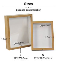 Nouvelle Arrivée Cadre Photo Boîte d'Ombre 5x7 en Bois Noir, Profondeur 3cm (2 Pouces) avec Verre – Tailles 8x10, 16x20, A3, A4 Disponibles
