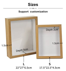 Mới đến gỗ đen 5x7 khung ảnh 3cm sâu 2-inch bóng hộp với Kính Kích thước 8x10 16x20 A3 A4 5x7 bằng gỗ bóng hộp khung - Product Image 3