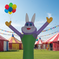 Ballon gonflable publicitaire Huaao, lapin de dessin animé, clown coloré, étoiles dansantes gonflables