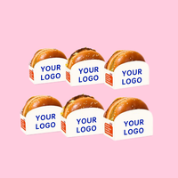 Conteneur à emporter personnalisé Boîte à hamburger Toast Buns Sandwich Holding Plateau Boîte d'emballage de beignets avec votre propre logo