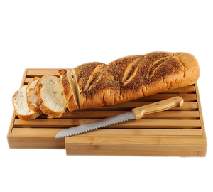 Tabla de cortar pan de bambú con ranura para recoger migas, bandeja de madera para cortar pan para repostería casera, venta al por mayor - Product Image 4