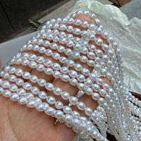 Perles de riz Aurora 5 mm, perles d'eau douce de forme libre, perles semi-finies pour collier de pull DIY, un fil d'environ 39 cm de long
