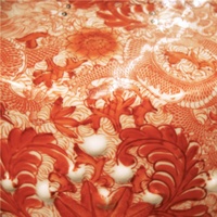 Tabouret décoratif en céramique Jingdezhen, en porcelaine rouge sous glaçure, imperméable et durable, motif dragon et pivoine peint à la main, pour jardin