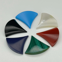 Naturel Noir Onyx Rouge Agate Vert Malachite Blanc MOP Bleu Turquoise 15.80x17.40mm BV Jupe Forme Pierre Éventail Dubaï Pierre Précieuse
