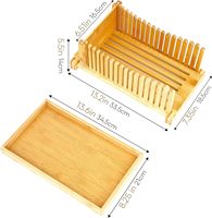 Trancheuse à pain compacte et pliable en bambou BH, réglable en épaisseur, avec plateau à miettes, pour pain maison, pain au levain et gâteaux