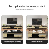Meubles de maison de haute qualité en vente chaude, table basse moderne de luxe noire et meuble TV pour salon