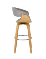 Chaises Pivotantes Tabouret de Bar en Bois Courbé Pivotant Usine Mobilier de Bar Moderne Rembourrage Dossier Rond Bar Haut en Cuir PU Noir