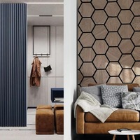 Panneaux hexagonaux au design moderne 3d respectueux de l'environnement Panneaux de plafond acoustiques décoratifs pour murs insonorisés