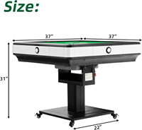 Table de mahjong pliable automatique en métal avec roulettes, en plastique, pour 4 joueurs, divertissement
