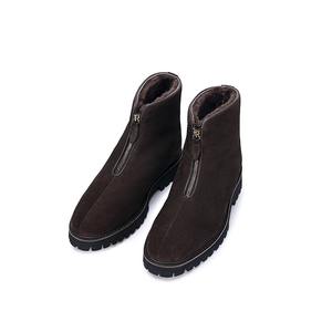 Bottes de neige britanniques printemps-été pour le bureau et la carrière, à lacets, bout carré, antidérapantes, respirantes, en caoutchouc à semelle épaisse - Product Image 5