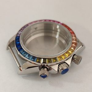 Accessoires <span class=keywords><strong>pour</strong></span> boîtier de montre, 39 mm, acier inoxydable, lunette en céramique, fond de boîtier solide, verre plat, compatible VK63, quartz à trois aiguilles - Product Image 5