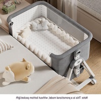 Lit de bébé portable multifonctionnel en métal au design européen moderne de luxe avec ensemble de literie pour bébés et enfants, idéal pour salon et salle à manger