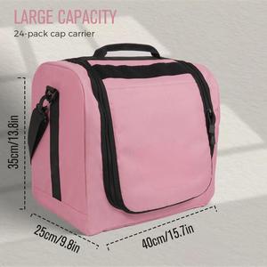 Travel Case Ball Cap Carrier Hat Box Organizer Carry on Hat Bag <b>Backpack</b> with Adjustable Shoulder Strap - Product Image 1