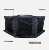 Auvent mural à 180 degrés avec voile de protection anti-vent en gaze à tension arquée, modèle Olive Toggle Field Proof SBS Pitch 420D, fabrication OEM
