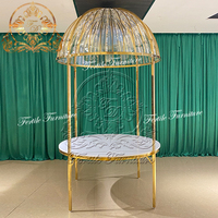 Table de mariage moderne ronde en acier inoxydable avec plateau en verre pour banquets, hôtels et événements de restauration