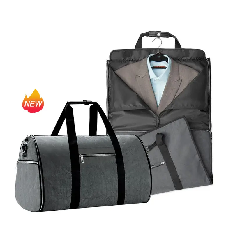 กระเป๋าเก็บชุดสูทแบบพกพา,กระเป๋าดัฟเฟิลสำหรับเดินทางธุรกิจกันน้ำแบบ2 In 1ถุงเก็บเสื้อผ้าสำหรับผู้ชายพับเก็บได้สำหรับธุรกิจเสื้อผ้า