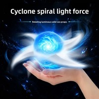 Jouet lumineux rotatif avec quatre lames courbées, effet néon arc-en-ciel, portable, pour le divertissement cool des doigts