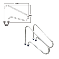 Rampe de piscine amovible en acier inoxydable 304 avec base de fixation pour piscine enterrée OEM