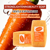 Savon artisanal naturel à l'alpha-arbutine et à la carotte, emballage personnalisé, transparent, anti-acné, efficace