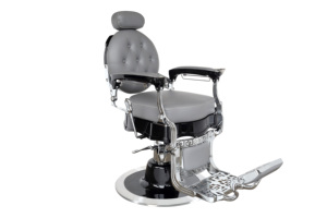 Silla de Barbero en Venta, Silla de Barbero Hidráulica Resistente para Salón, Silla de Barbero Antigua Dorada en Oferta, Sillas de Barbero de Cuero Dorado con Embalaje de Madera - Product Image 3
