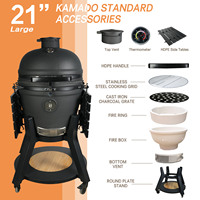 Barbecue au charbon de bois Auplex Ceramic Smoker Joe Kamado 21 pouces avec plaque ronde de haute qualité pour l'extérieur