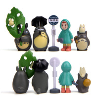 Nouveaux modèles dessin animé chat Bus Totoro 3D Miniatures décorations de jardin chat Mini Figurines 10 pièces/ensemble