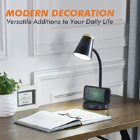 Lampe de lecture LED AC moderne à intensité variable et respectueuse de l'environnement, petite lampe réglable et flexible à col de cygne en plastique pour bureau à domicile