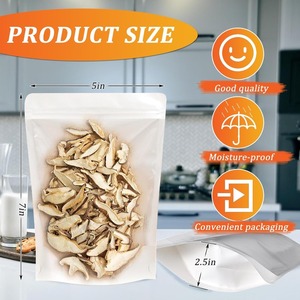Sac en <span class=keywords><strong>papier</strong></span> kraft blanc en gros, fermeture éclair debout, emballage écologique, emballage alimentaire de qualité alimentaire, sachet debout avec fenêtre - Product Image 3