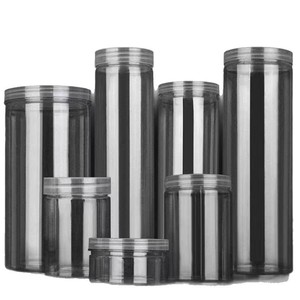Factory wholesale aluminum lid <b>plastic</b> transparent food <b>jars</b> for nuts, grains, snacks, honey-sealed <b>jars</b>, PET wide mouth - Product Image 1