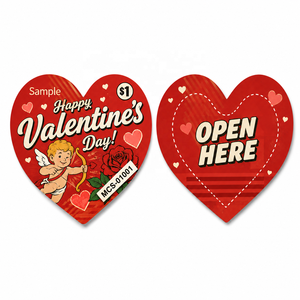 Billets à déchirer personnalisés de haute qualité avec logo, à fenêtre unique et languette en forme de cœur, sur le thème de la Saint-Valentin, pour cartes à prix à déchirer - Product Image 2