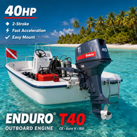 Moteur hors-bord 40 CV 2 temps à essence, arbre court ou long, pour bateau de pêche, kayak, usage marin