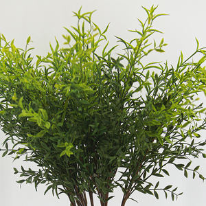 أوراق خضراء صغيرة اصطناعية بملمس حقيقي مع سيقان للبيع بالجملة لتزيين حفلات الزفاف والمنازل والفنادق والحدائق وتنسيق الزهور - Product Image 2