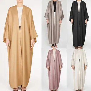 EID traditional muslim clothing open Kimono abaya Solid Color Muslim Islamic Dress Wholesale