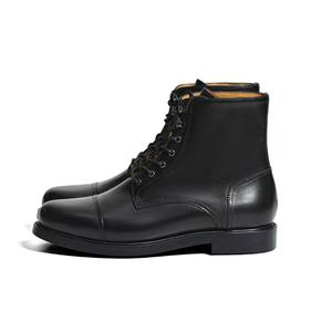 Botas retro de estilo inglés para hombre, modernas y versátiles, con cordones, de cuero genuino, informales, de caña alta, para trabajo, con pliegues - Product Image 5