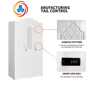 Steel Embossed Freestanding Modern Bedroom Wardrobe ISO CE Certified Customized Knocked-down Structure Large Capacity Factory - Product Image 3