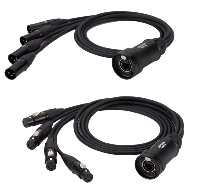 4 Channel DMX512 Snake Cable XLR 3-Pin RJ45 Ethernet Adapter PVC Braid Stage Lighting Professional Road-Ready Signal Extender