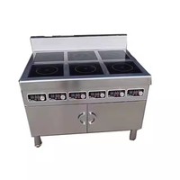 Table de cuisson industrielle en acier inoxydable à 6 brûleurs, cuisinière à induction électrique commerciale, cuisinières