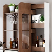 Table convertible en bois pliable avec rangement, armoire à vin, comptoir de bar pour la maison, vente en gros d'usine de Foshan