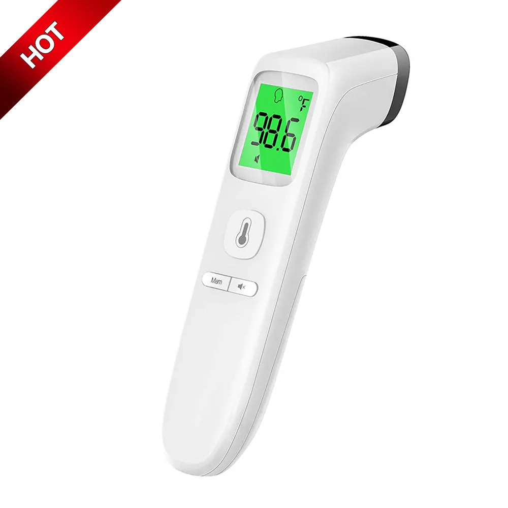 Termometer Inframerah Satu Detik Digital Kualitas Tinggi, Pemindai Suhu Kening Bayi Disetujui CE ISO Demam Medis
