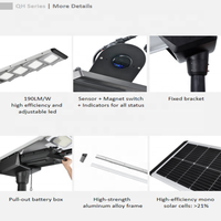 Lampe solaire de rue LED monocristalline IP66 100W à installation facile, tout-en-un, avec télécommande, certifiée CE, garantie 3 ans