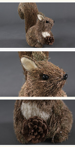 Adorno Artesanal de Ardilla Tejida con Paja y Piñas, Ecológico, Venta al por Mayor de Fábrica, para Decoración Festiva y del Hogar - Product Image 5