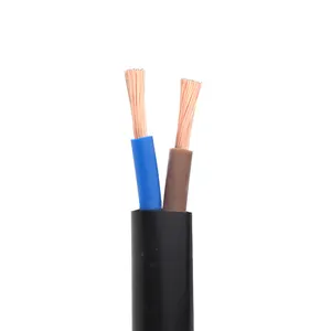 black cover PVC electric cable 2 x 0.75mm2 copper core standard electrical cable 2core